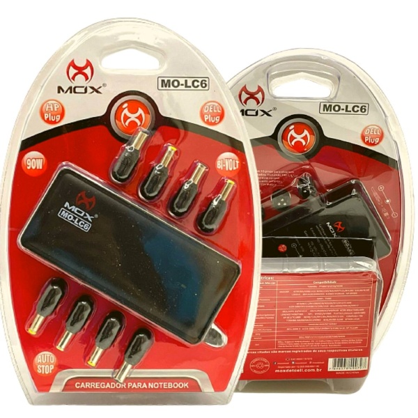 Carregador p/ Notebook MO-LC6 c/10 Pinos+Plug Dell+HP  + Entrada USB