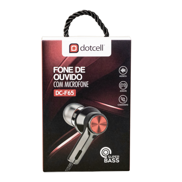FONE DE OUVIDO DOTCELL DC-F65 VERMELHO