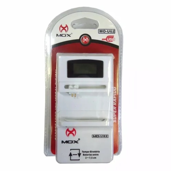 Carregador Universal Digital MO-U62 - Visor LCD Auto Stop