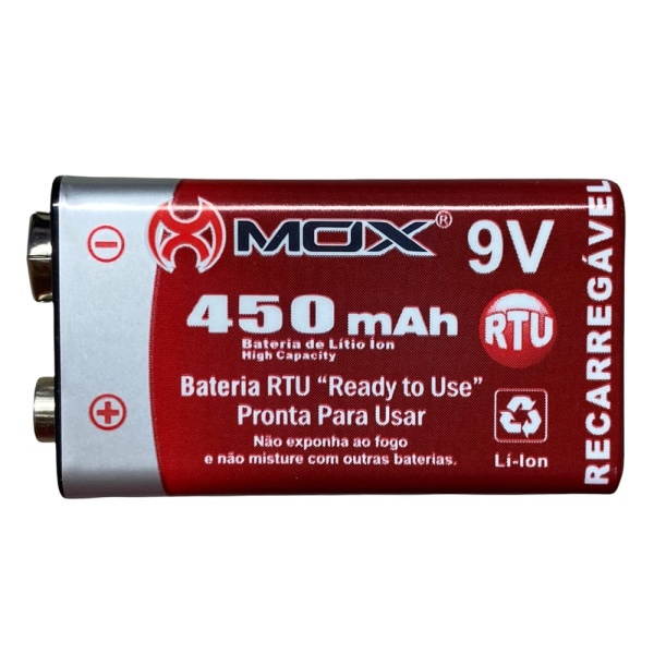 Bateria 9V Recarregável MO-P9V450 (450 mAh) " RTU "